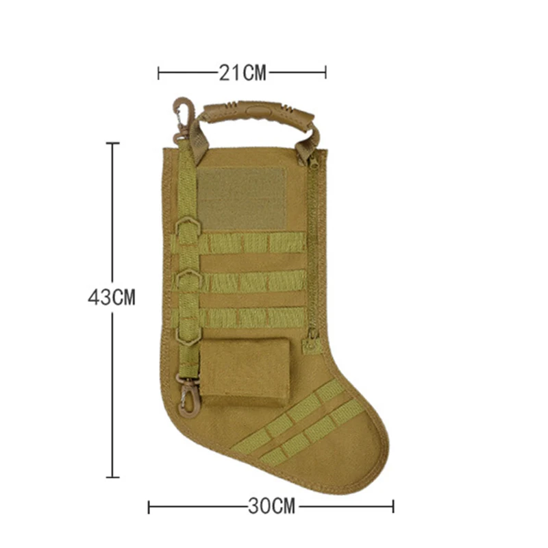 Promotion-Christmas Stocking Sock Storage Bag Pouch Holiday Decoration Xmas Gift Tan Outdoor Sports Storage Bag