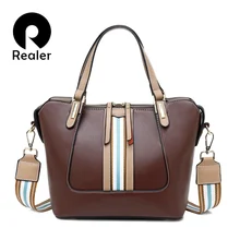 REALER женские сумки с верхней ручкой женские вместительные сумки ретро досуг через плечо и сумки на плечо для женщин
