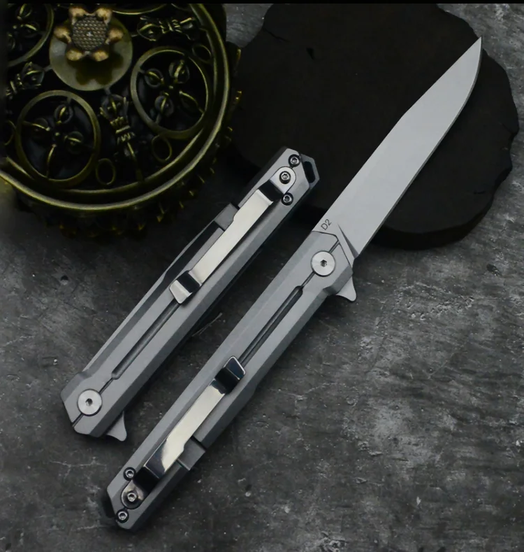 Explosion folding knife D2 blade steel handle for jungle hunting outdoor camping survival tactical fruit pocket knife EDC