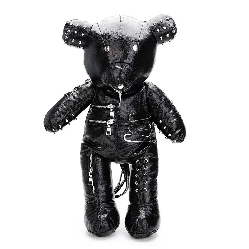  Dropshipping Fashion Punk Bear Female Backpack Punk Style School Bags Designer Backpacks for Adoles - 4000321723511