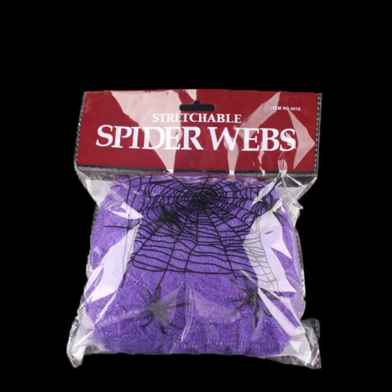 Purple Хэллоуин паук веб дом с привидениями cobweb-моделирование Новинка химическое волокно 5 цветов Косплей DIY украшения Spooky - Цвет: Purple