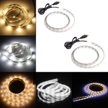 

RGB SMD 3528 DC5V USB LED strip 50CM 1M 2M 3M 4M 5M Adhesive Flexible Light Lamp LED Light TV Background Lighting with USB cable