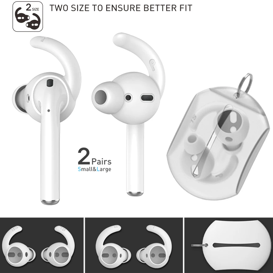 Sound AhaStyle 2 Pairs AirPods Ear Hooks Covers Silicone Antislip Earbuds Tips 