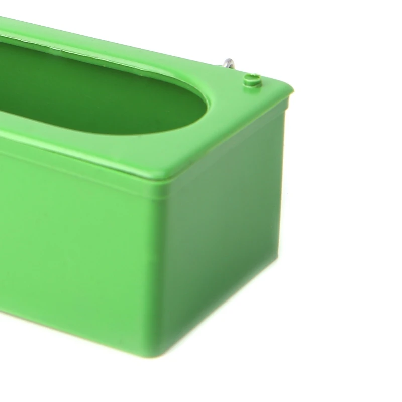 OOTDTY Green Food Water Plastic Bowl Cups Parrot Bird Pigeons Cage Cup Feeder Feeding