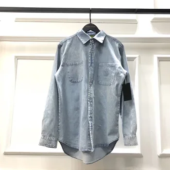 

2020 New Design Justin Bieber Drew House Denim Shirts Men Women Hiphop Faded Washed 100% Cotton Casual Long Sleeve Shirts Men