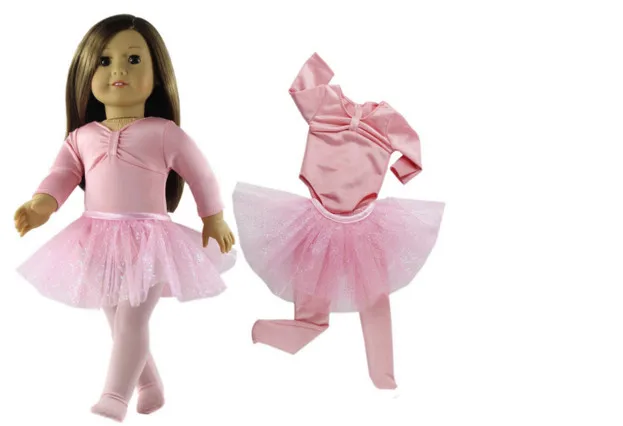 Облегающий балетный танцевальный комплект, юбка, платье, наряд, одежда для девочки 18 дюймов, наше поколение, моя жизнь, путешествие, кукольная одежда