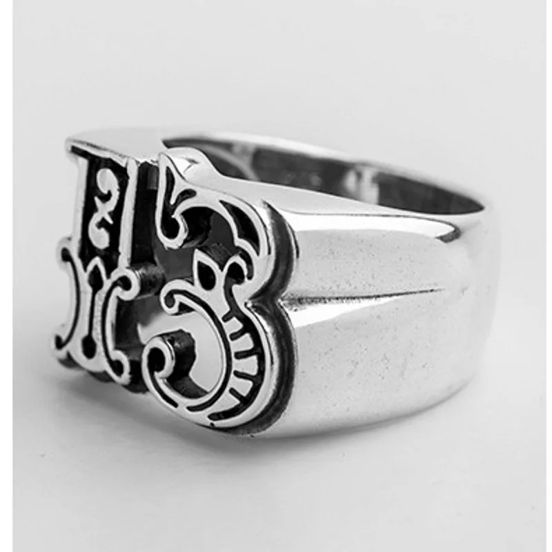 New 925 silver ring for man personalized fashion lucky number 13 ring retro Thai silver for men and women silver rings