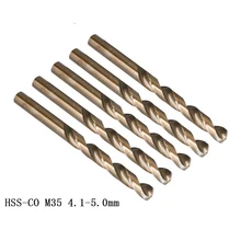 2 шт спиральные сверла 4,1, 4,2, 4,3, 4,4, 4,5, 4,6, 4,7, 4,8, 4,9, 5,0 мм HSS-CO М35 сталь прямая ручка из нержавеющей стали