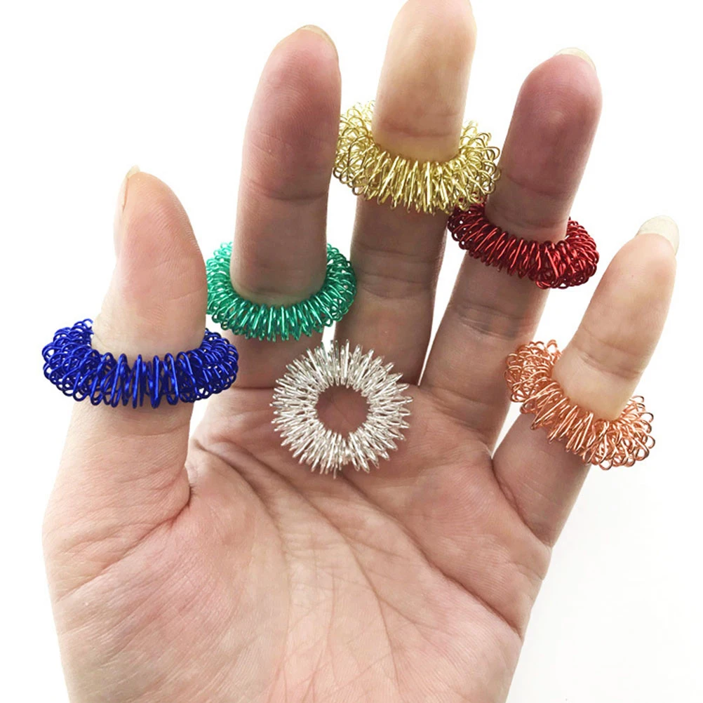 

5pcs Finger Massager Ring Acupressure Figure Massager Relax Finger Hand Care Tool