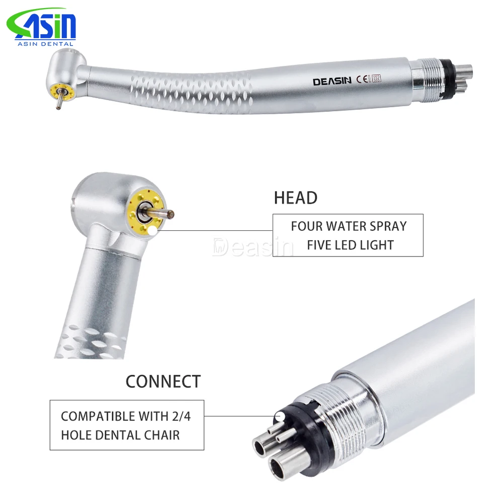 Dental handstück Kit 5 führte hohe Geschwindigkeit und innere Wasserkanal niedrige Geschwindigkeit für Studenten Zahnarzt Zahnersatz Werkzeuge Materialien