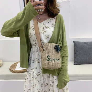 

Maison Fabre Handmade Crossbody Straw Bag Square Beach Bag Girls Circle Rattan bag Small Bohemian Shoulder bag Dropshipping 908#