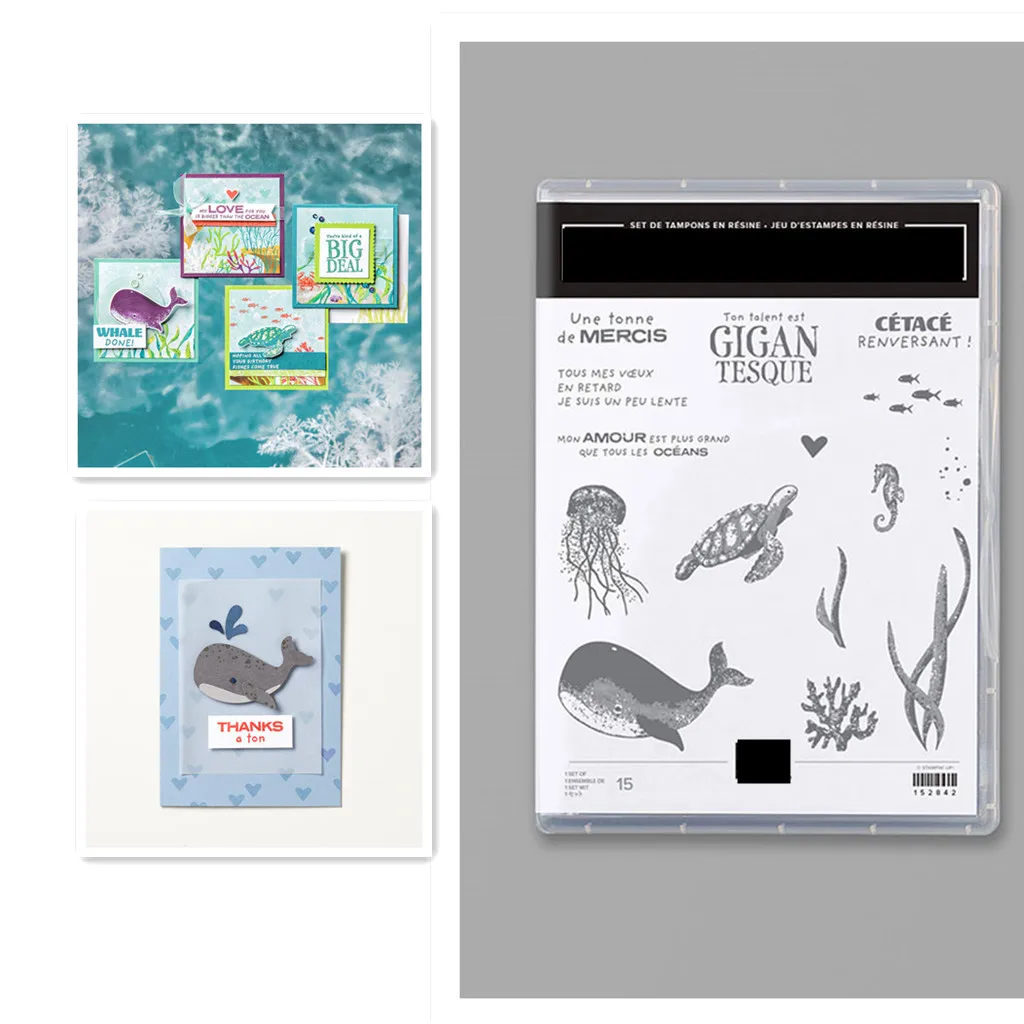

WHALE OF A TIME Metal Cutting Dies and Stamps Stencil For DIY Scrapbooking Paper/photo Cards Embossing Dies