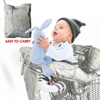

Multifunctional Children Folding Shopping Cart Cover Protection Cover Trolley Soft Pad Infant Safety Seats For Kids + Phone Bag