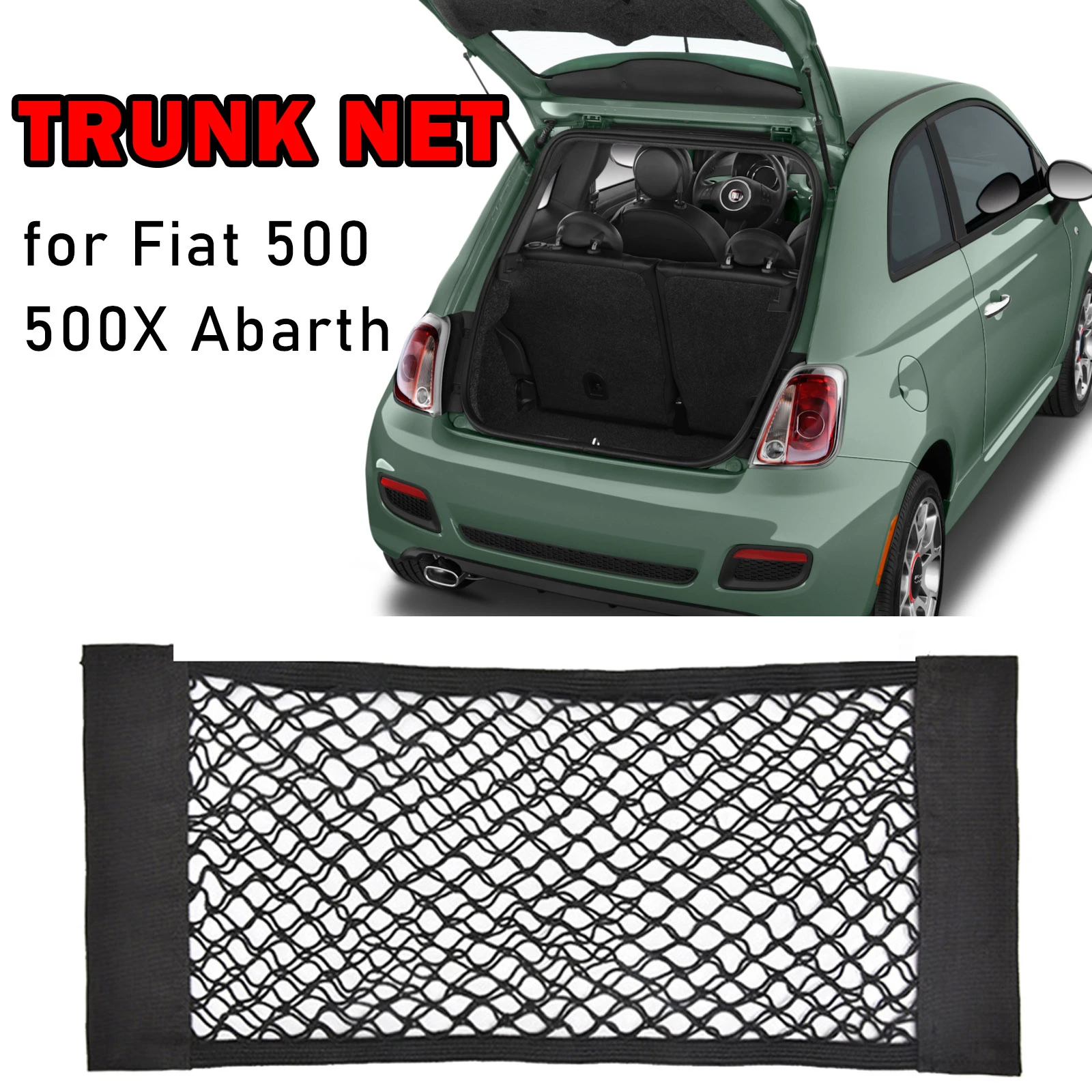 Car Organizer Trunk Net Cargo Seat Back Side Storage Mesh For Fiat 500