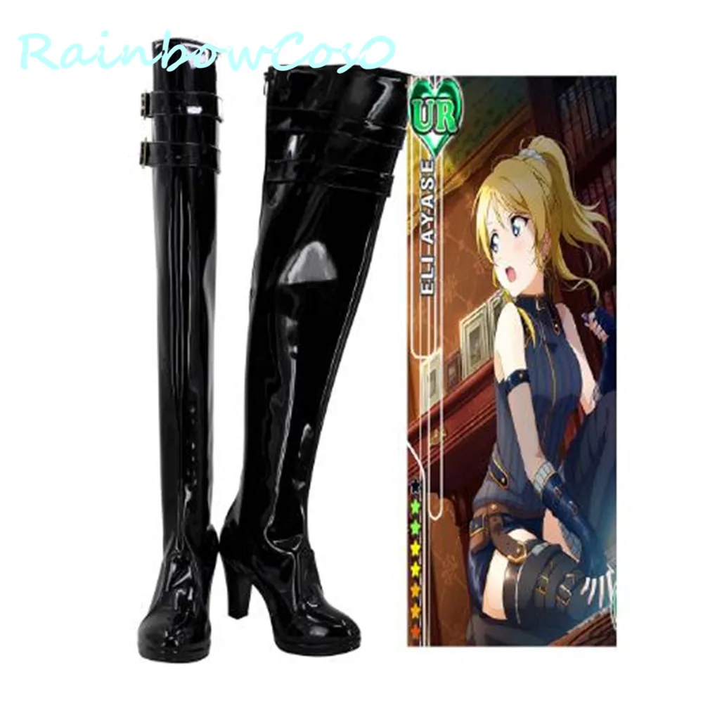 

Сапоги для косплея Love Live Eli Ayase, черные сапоги на высоком каблуке, сапоги для косплея, аниме, Хэллоуин, RainbowCos0 W1173