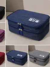 Double Layer Travel Charger Data Cable Electronics Storage Bag Digital Organizer 
