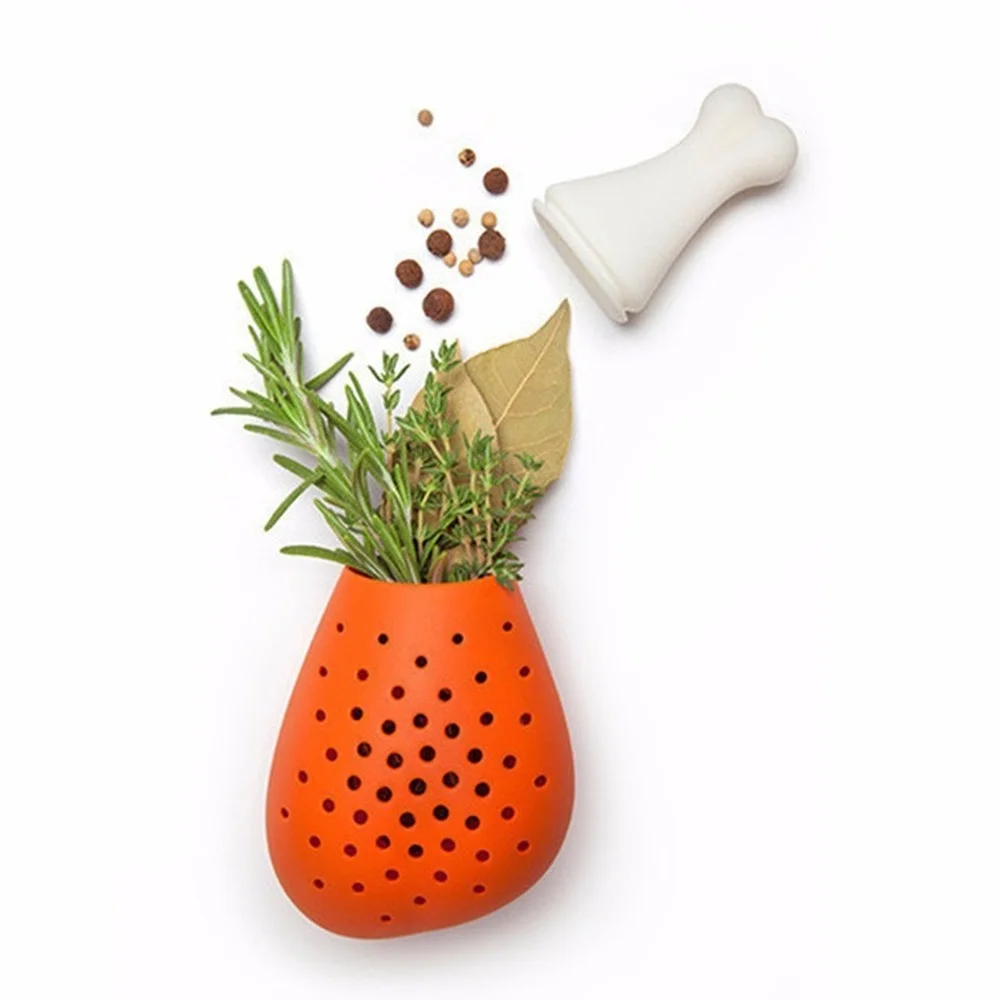 1Pcs Chicken Leg Shaped Silicone Herb and Spice Infuser Drumstick Filter Stew Soup Seasoning Bag |
