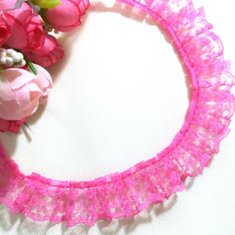 

1M Tulle Lace Ribbon Trim Guipure 2.5cm Diy Craft Sewing Fabric White Black Purple Dress Decoration For Doll Clothes LQ27