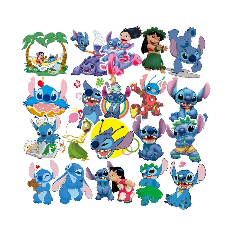 55Pcs Classics Cartoon Lilo Stitch Graffit Stickers for Scrapbook Skateboard Car Fridge Luggage Laptop Phone Stationery Sticker