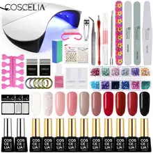 COSCELIA 36W UV LED Nail Lamp Full Nail Set With 10Pcs Nail Gel Polish Kit Soak Off Manicure Gel Polish For Nails Art Tools Set