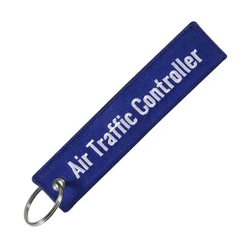 

Remove Before Flight ATC Key Chain Jewelry Embroidery Blue Black Air Traffic Controller Key Ring Chain for Fashion Keychains