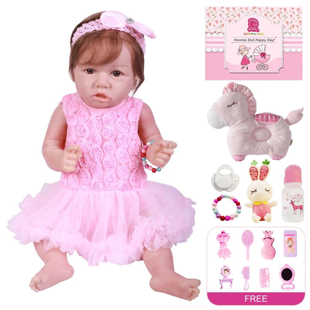 20&quotSoft Vinyl Body Toys for Girls Reborn Toddle Doll Kids Birthday Christmas Gift Full Toy Silicone Baby | Игрушки и хобби