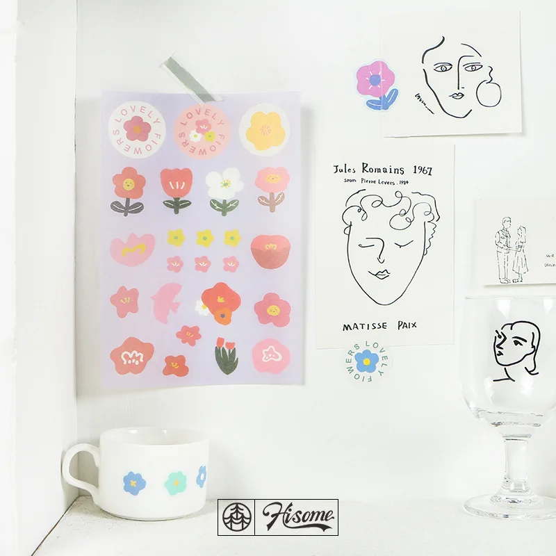 4kinds flower fruit series washi sticker DIY scrapbooking journal week album diary happy planner decorative stickers