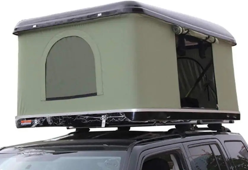 2-3 человек, шатер на крыше автомобиля, жесткая оболочка, автомобильная палатка на крыше, с алюминиевой лестницей, Зеленая палатка+ Черная оболочка