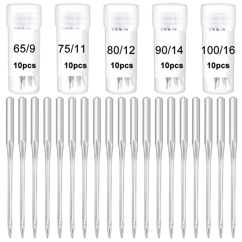 Imzay-aguja afilada para máquina de coser doméstica, 50 Uds., punto Regular Universal para Singer Brother, accesorios para máquinas de coser
