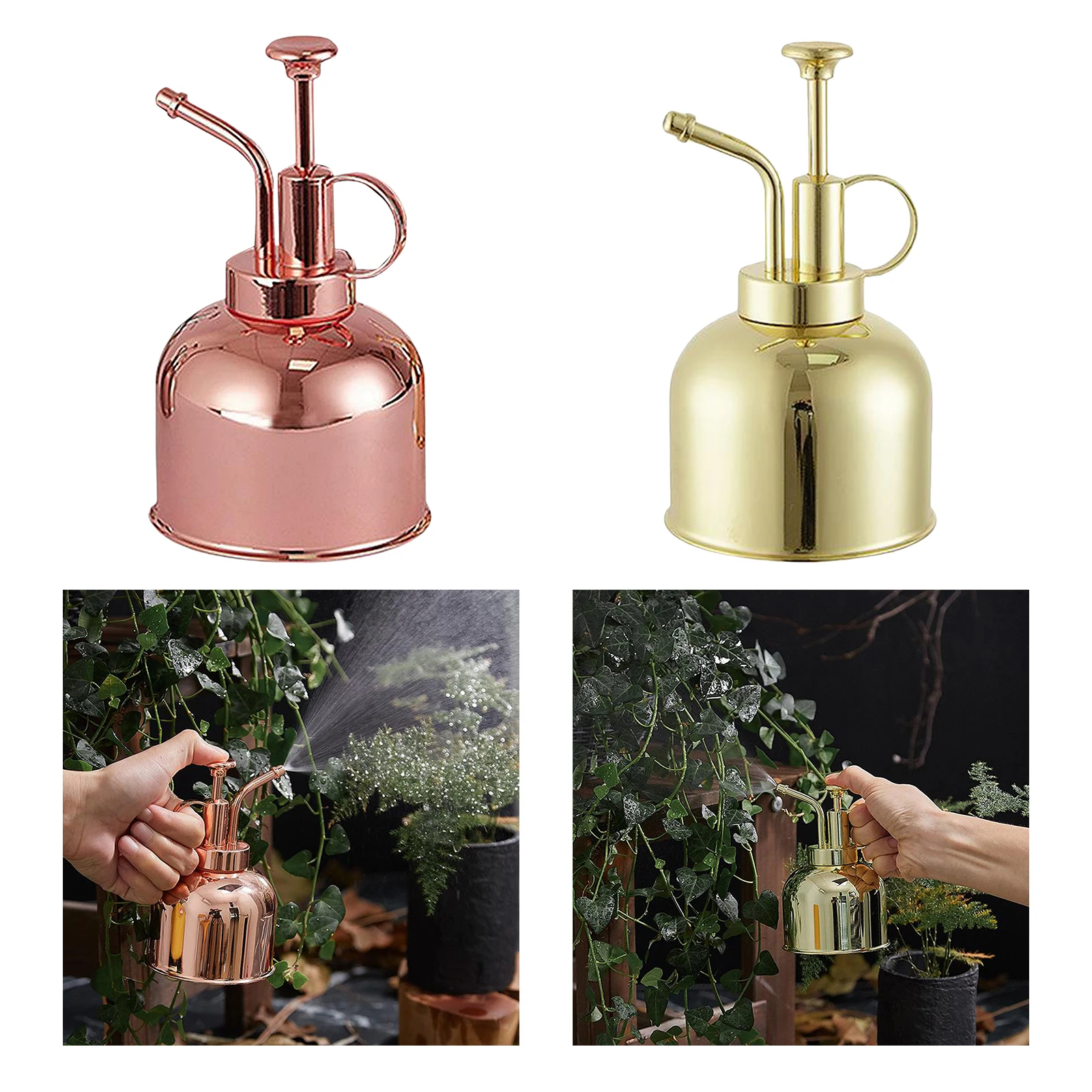 300ML Small Watering Can Plant Watering Pot Spray Bottle Retro Style Gardening Tools for Water Plants Flowers