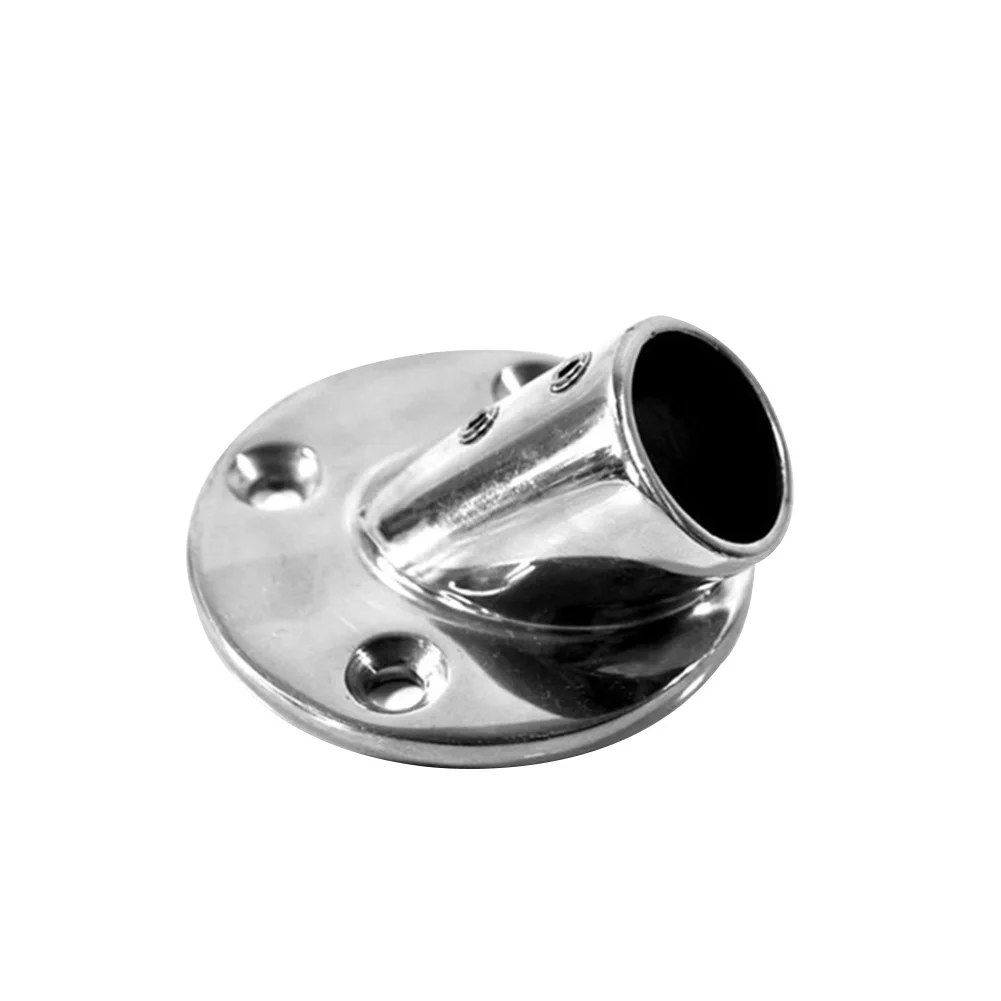 Лодка из нержавеющей стали морской замена трубы ручной рельсы, оборудование для улицы, Открытый 60 градусов серебряное круглое основание, аксессуары для яхты