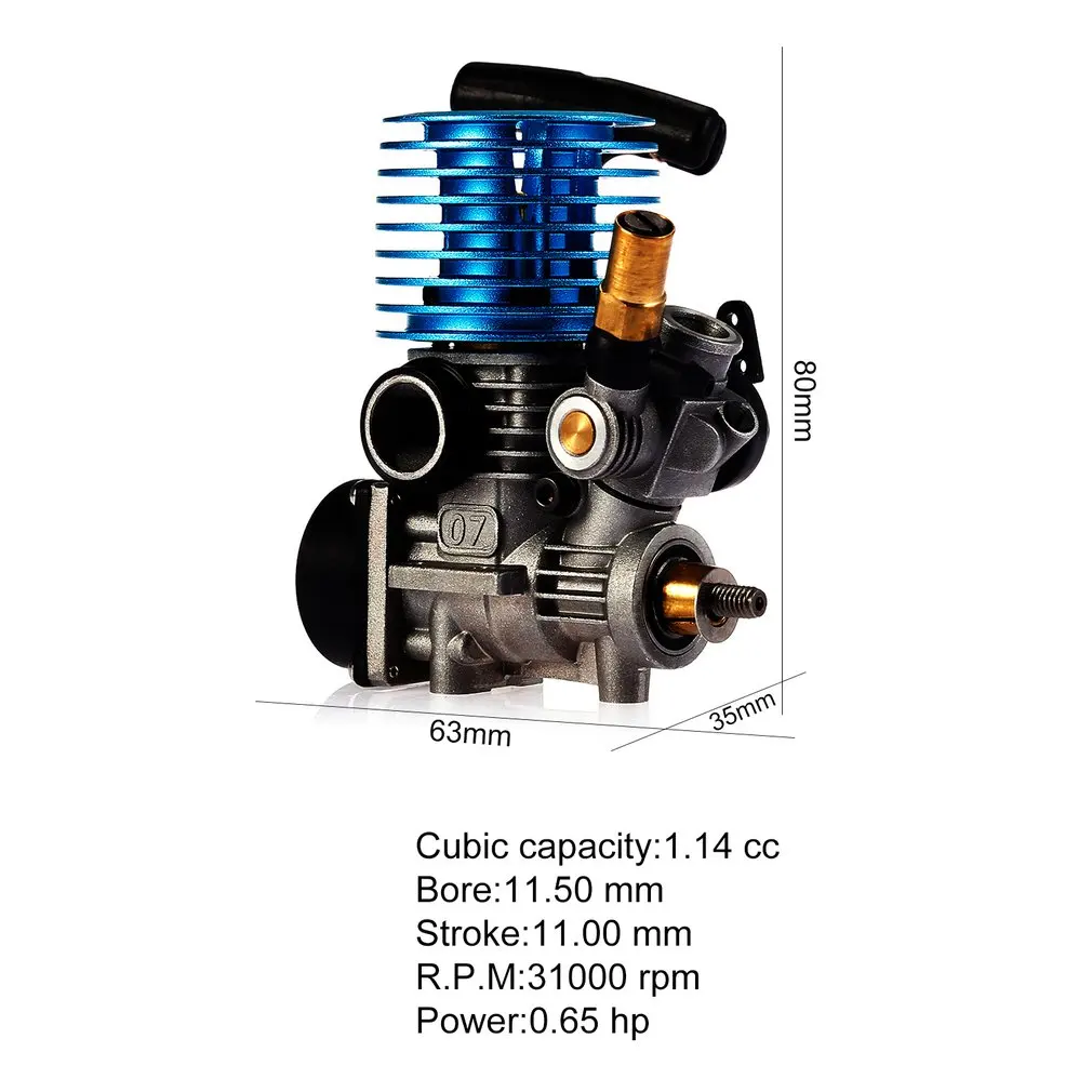 1.14CC 7CXP боковой вытяжной металлический нитро двигатель ручной Потяните Стартер для 1/16 Масштаб RC гоночная модель для багги грузовика 31000 об/мин