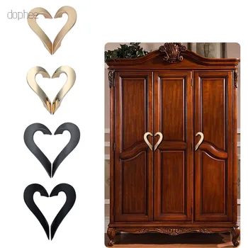 

dophee 1 pair Heart Zinc Alloy Handle Cabinet Drawer Pull Furniture Hardware Door Knob Drawer Wardrobe Kitchen Cupboard Pull