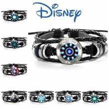 

Disney Marvel Avengers 4 Bracelet Iron Man Tony Reactor Keychain Printed Glass Gemstone Keyring Men's Boy Birthday Gift