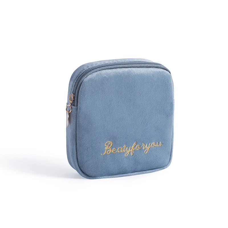 Портативный мини-органайзер для путешествий, сумка для макияжа, сумка для монет, карт, наушников, USB кабель, сумка для упаковки, кошелек, аксессуары для путешествий - Цвет: Синий