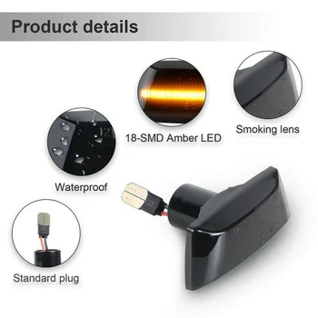 

LED Lights Repeater Light 2 pcs New Waterproof Black 7.1 * 3.4cm 18 LEDs