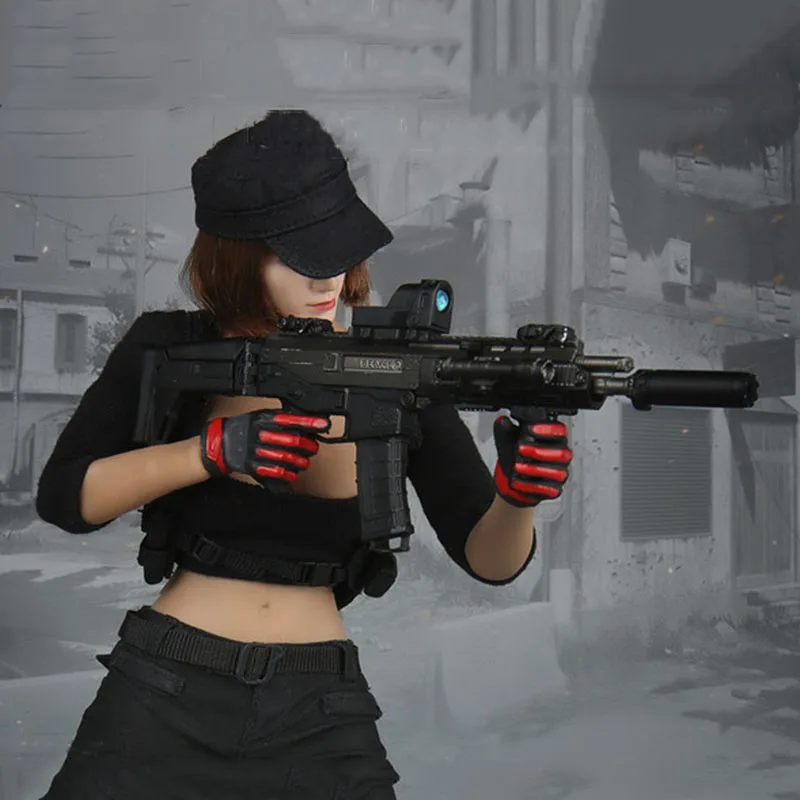 Масштаб 1/6 игрушечный костюм Gunman для девочек черная версия тактический женский