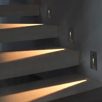 

Thrisdar 3W Outdoor Waterproof Smart Led Stair Step Light PIR Motion Sensor Recessed Wall Corner Light LED Footlight Night light