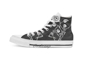 

Skeleton Pole Dance Custom Casual High Top lace-up Canvas shoes sneakers Drop shipping