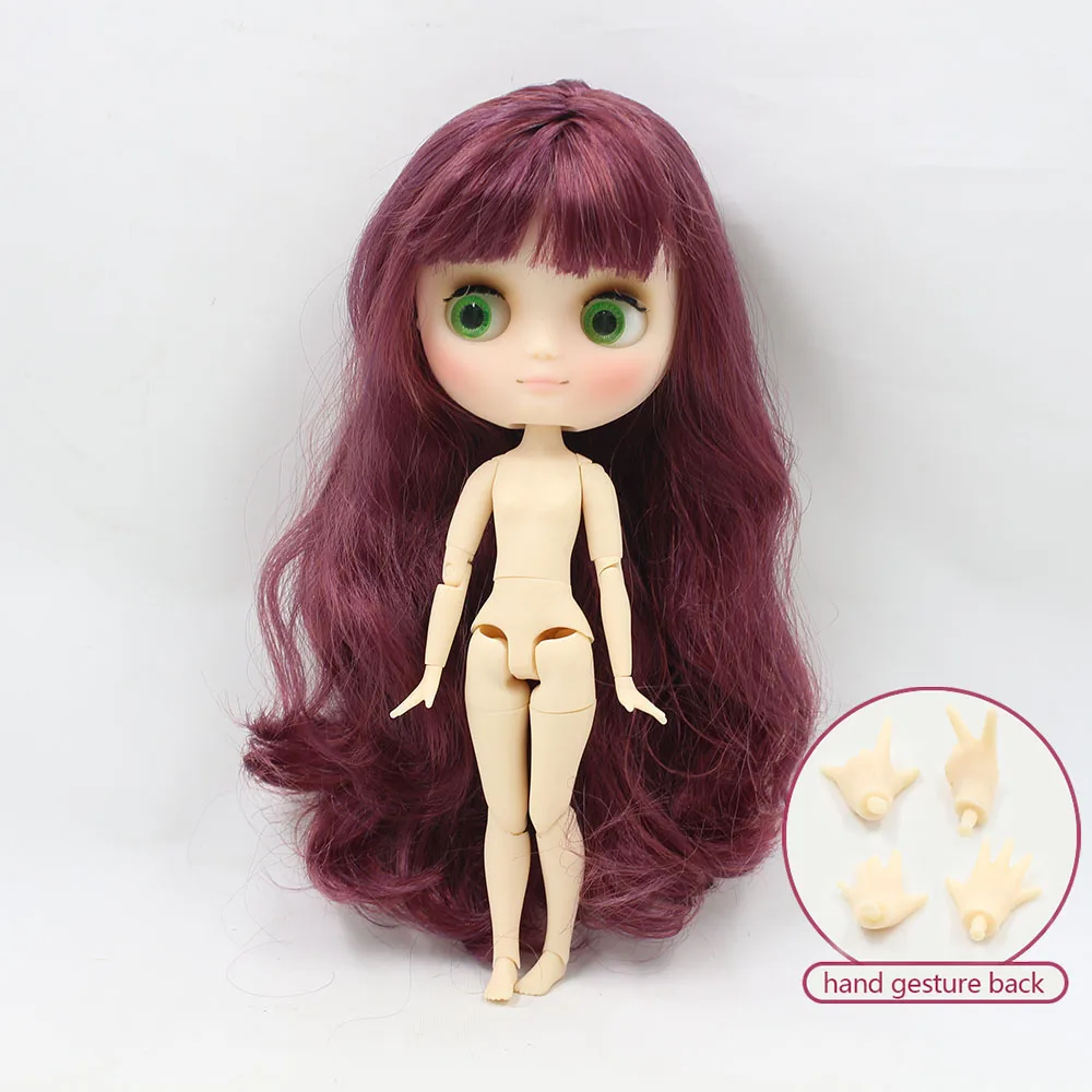 № 2532/135 телесного цвета middie Blythe Совместное Медведь кукла темно-фиолетовый прозрачный уход за кожей лица подходит DIY Цифровая живопись подарок для девочкам нравится этот ледяная кукла средние - Цвет: Nude doll