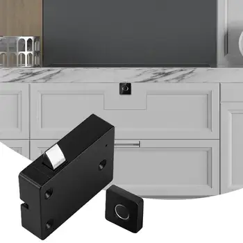 

Black Fingerprint Drawer Lock Electric Fingerprint Lock Intelligent Lock Access Control Wardrobe Anti-Theft Fully Automatic