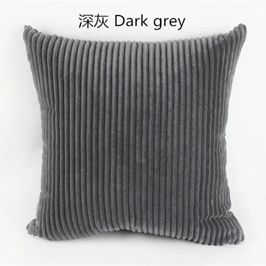 Stripe Dark gray Полоса из мягкого вельвета плюшевая в клетку однотонная подушка покрытие 40*40 см домашний Декор Диван Подушка Чехол на заказ; большие размеры 35-45x45 50 60 - Цвет: Stripe Dark gray