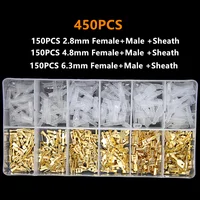 450pcs Insulation Box Male Bus Connector 2.8/4.8/6.3mm Electrical Crimp Terminal Spade Connector Kit 1