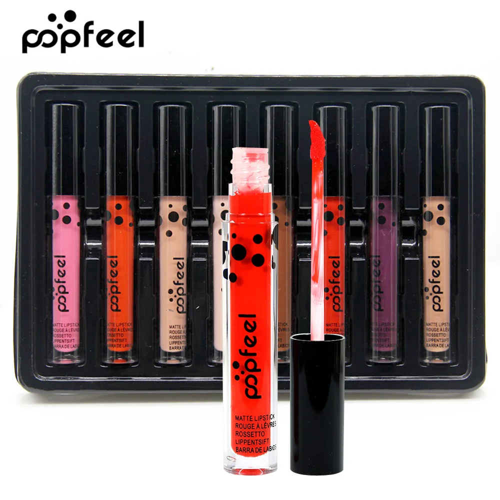 

Makeup Set 8 Colors/kit Matte Liquid Lipstick Lips Cosmetics Nude Silky Lip Gloss Waterproof Lip Stick Cream Tint Lipgloss Pen