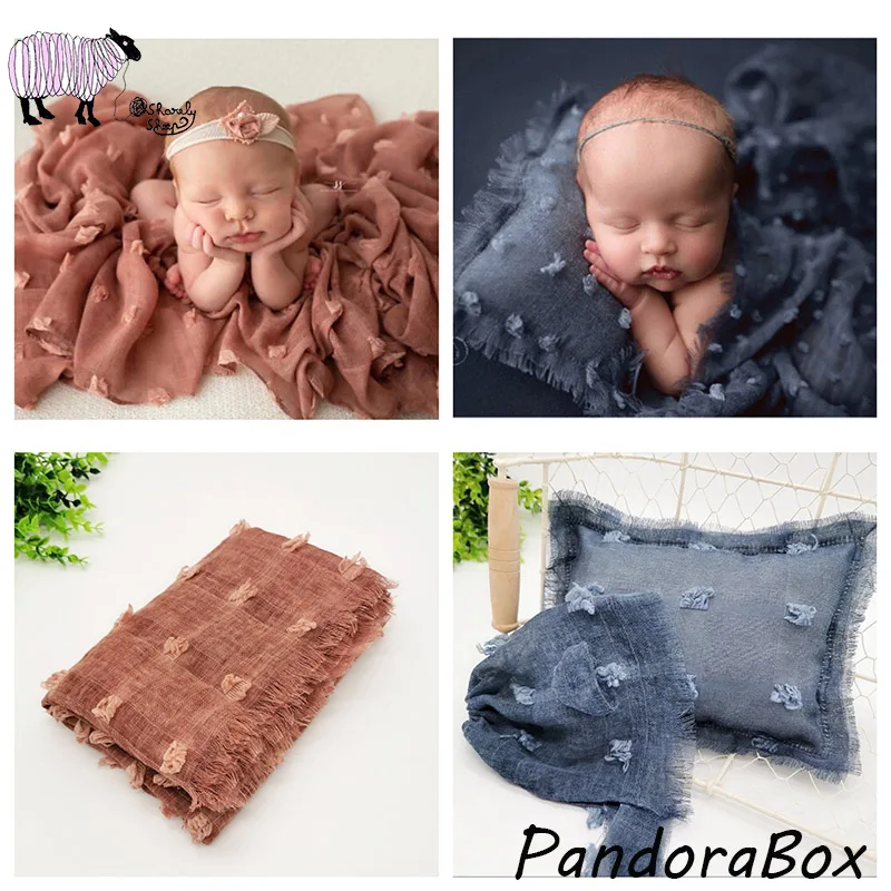 

Newborn Photography Props Wraps Blanket Outfits Infant Baby Boy Girl Photo Shoot Posing Wrap Pillow Hat Set fotografia Accessory