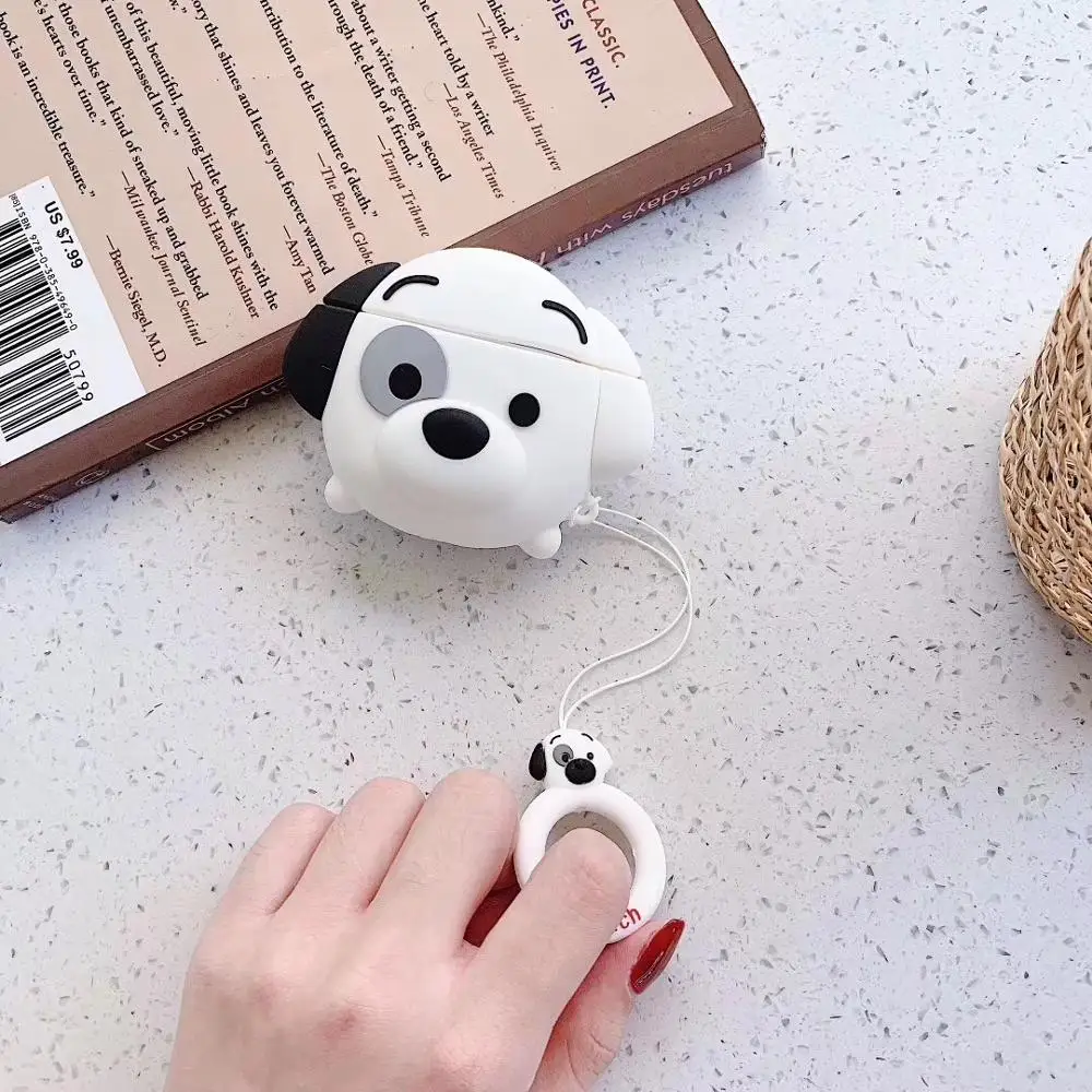 T3 Чехол для airpods с милой собачкой из мультфильма, защитный чехол с милым ремешком, силиконовый чехол для air pods 2, беспроводной чехол для наушников - Цвет: T3