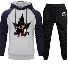 Осень-зима, мужские комплекты, толстовки, штаны, 2 предмета, спортивный костюм, брендовая мужская толстовка, драконий жемчуг, спортивные штаны, повседневные штаны, спортивная одежда