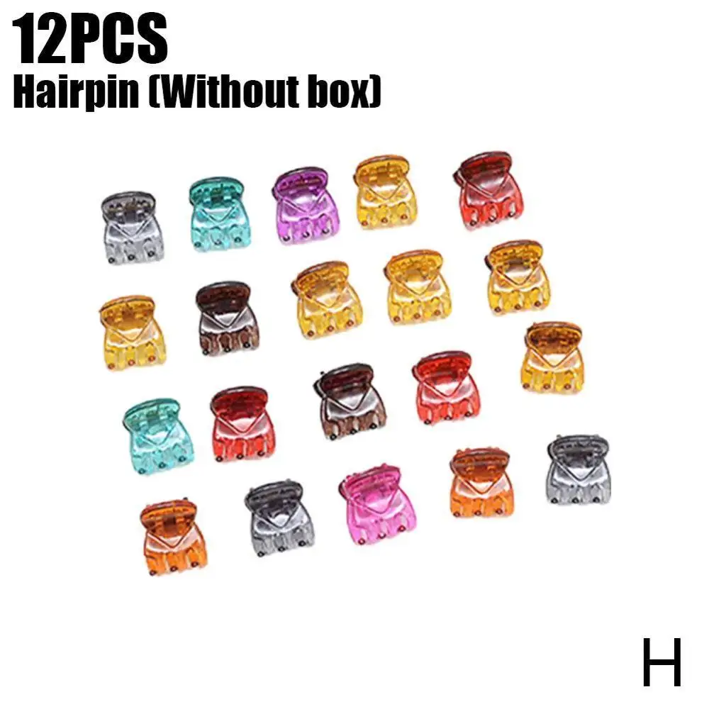 12PCS/set High Quality Plastic Hair Clips Claws Mini Clamps Fashion Girls Crab Hair Claw Gifts Hair  Accessories Without Box pearl hair clip Hair Accessories