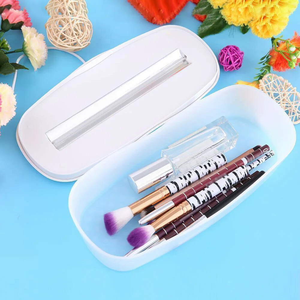 

Led Makeup Tweezers Portable Manicure UV Light Brush Cleaning Sterilizer Box Storage Disinfection Cosmetic Nail Tools Salon
