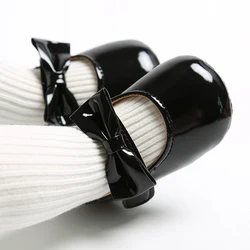 Bebê recém nascido meninas sapatos de couro do plutônio fivela primeiros caminhantes grande arco primavera verão princesa sapatos festa casamento menina footwears